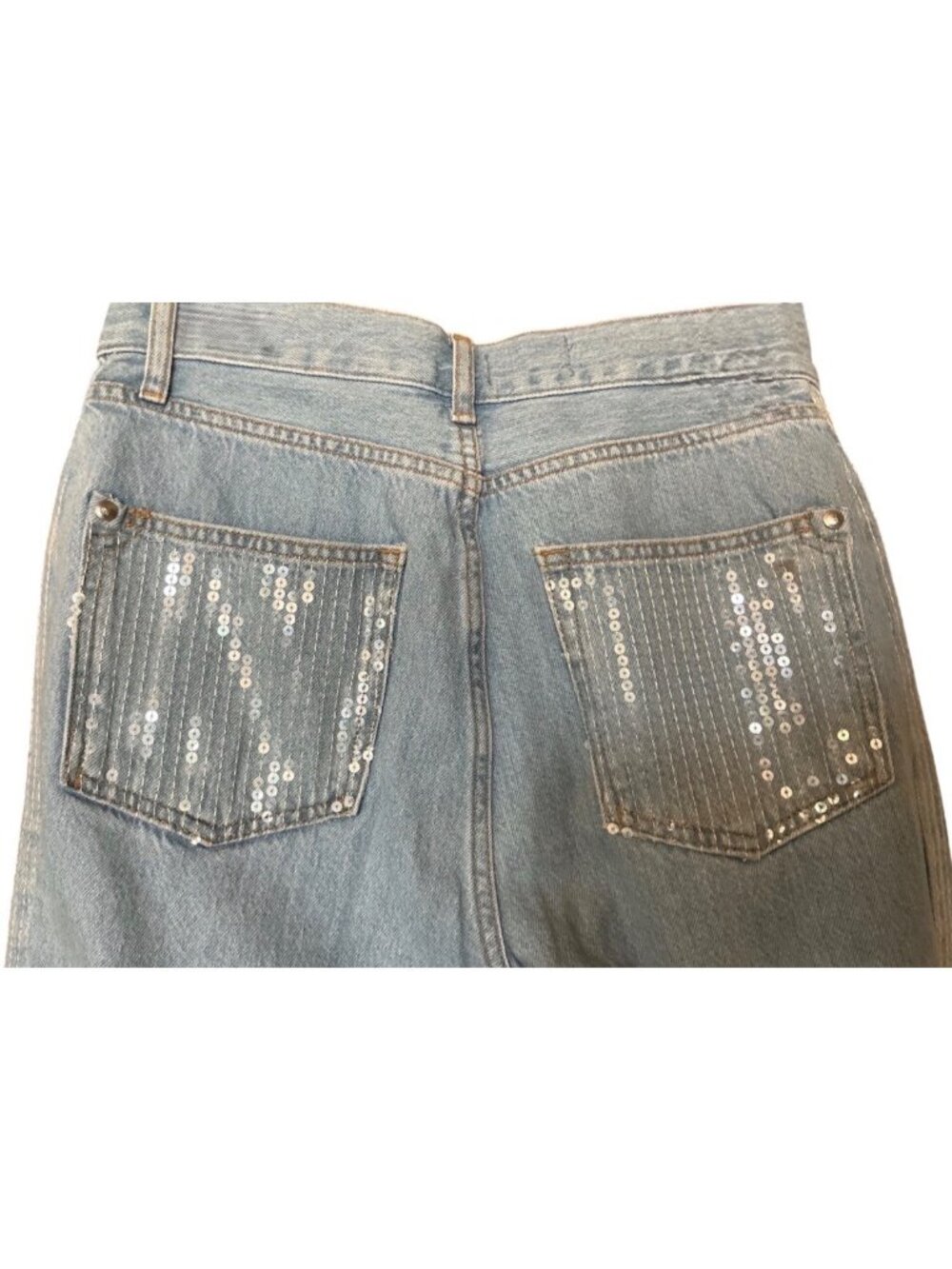 Pilcro Sequin Skater High-Rise Wide-Leg Jeans Size 27 New - Picture 6 of 16